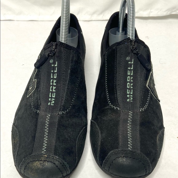 MERRELL Womens Size 7.5 Black Suede Zipper Shoes - Picture 2 of 9